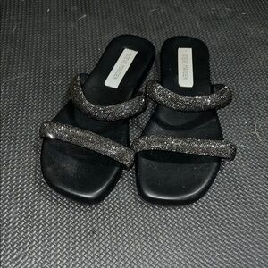 Steve Madden Glittery Black Sandals size 7